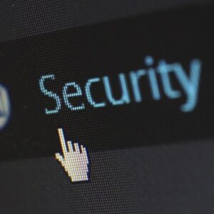 Data security, click security, cursor on security, cyber security option